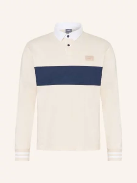 New Balance Rugbyové Tričko Relaxed Fit krémová / tmavě modrá bílá