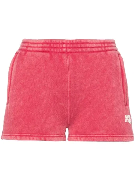 Pantaloni scurți Alexander Wang cu broderie alergare roz