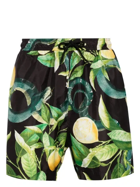 Slip de baie Roberto Cavalli cu imagine cu dungi de tigru negru