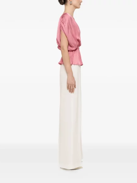 Top Nissa cu decolteu în V roz