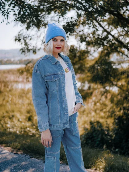 Kurtka jeansowa Trendyol niebieska