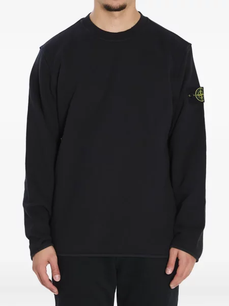 Hanorac crewneck Stone Island cu strasuri negru