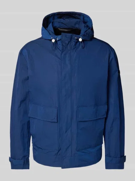 Parka o kroju regular fit z wodoodpornego materiału z kapturem Marc O'polo niebieska
