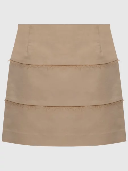 Юбка мини Brunello Cucinelli с бахромой бежевая