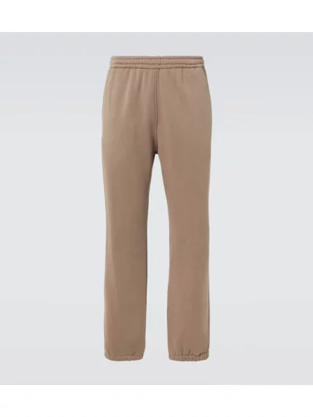 Spodnie dresowe Auralee z dżerseju brązowe