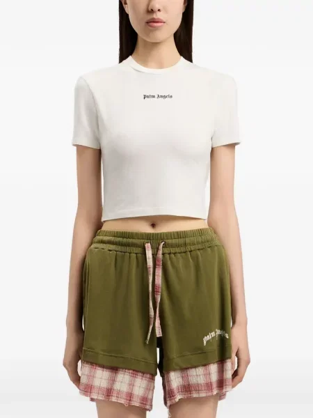 Tricou Palm Angels clasic cu autograf alb