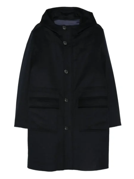 Palton Liska de lână cu glugă albastru