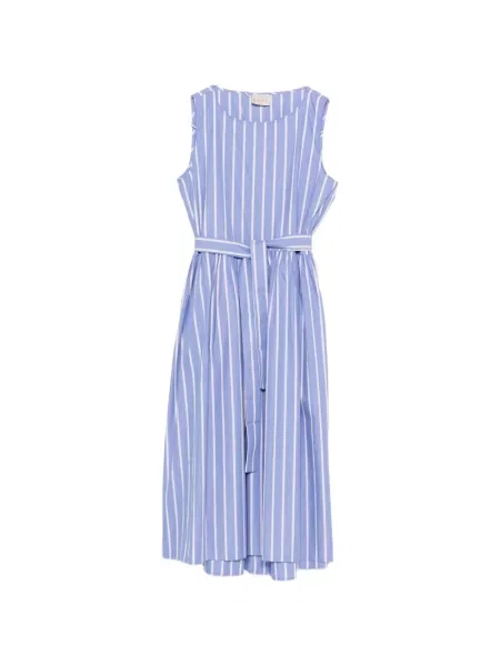 Rochie midi Marella cu dungi de costum albastru