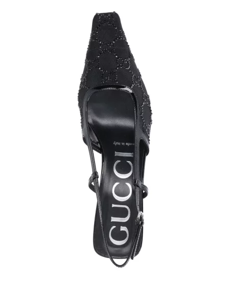 Pantofi cu toc Gucci slingback negru