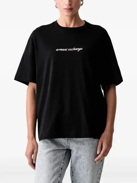Tricou Armani Exchange cu autograf negru