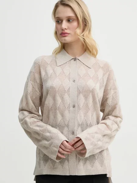 AERON cardigan cu amestec de in TAMARA femei light bej