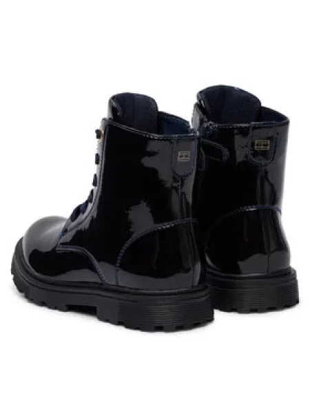 Tommy Hilfiger Gležnjarji Lace-Up Bootie S Mornarsko modra