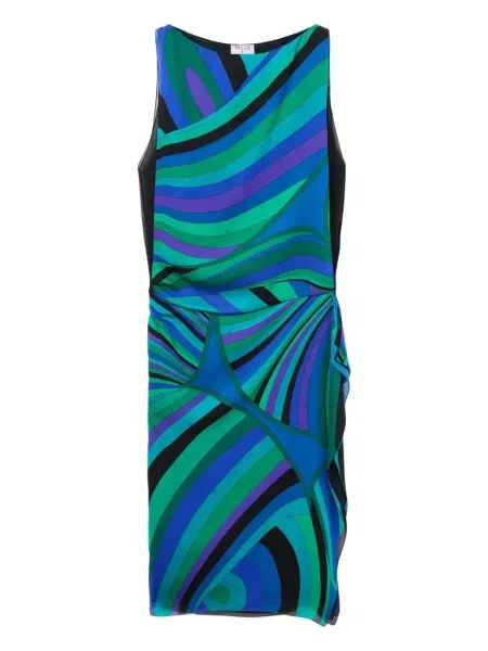 Rochie midi Pucci cu imagine până la genunchi de costum verde