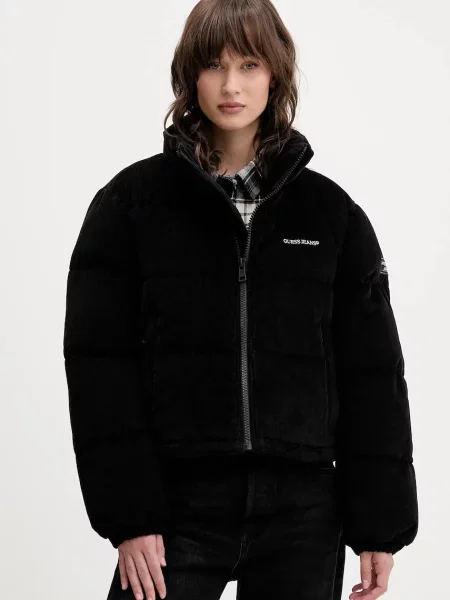 Вельветова куртка Guess Jeans зимова чорний