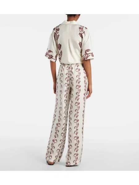 Pantaloni Asceno de mătase maro