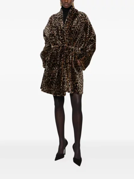 Palton Nour Hammour cu imagine cu model leopard maro