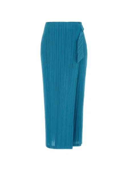 Pantaloni Pleats Please Issey Miyake plic albastru