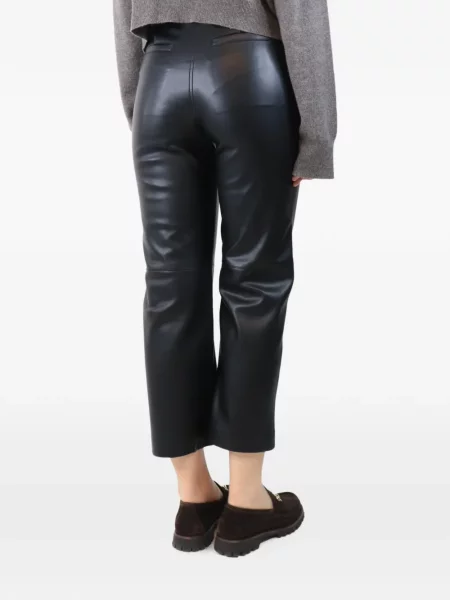 Pantaloni Wyse din piele negru