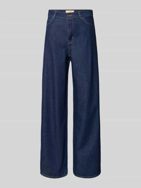 Spodnie z szerokimi nogawkami krój loose fit Jeansy z czystej Model VEGA' Weekend Max Mara granatowe