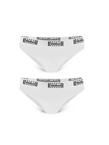 Chiloți multipac Wolford cu autograf alb