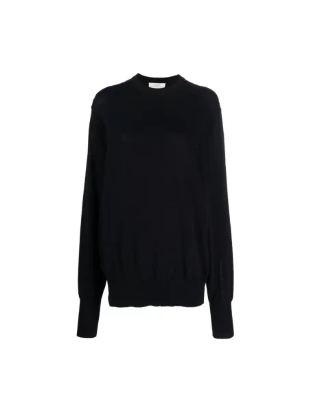 Sweter Studio Nicholson z okrągłym dekoltem niebieski