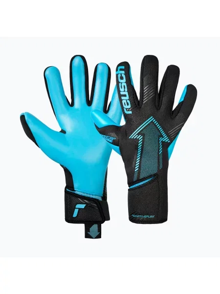 Rękawice bramkarskie Reusch Fastgrip Aqua black/aqua blue białe