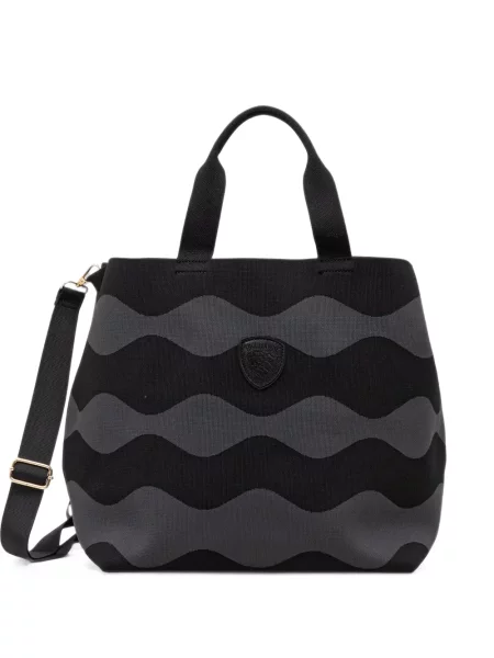 Geantă shopper Blauer cu autograf negru