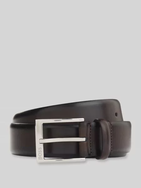 Pasek z naturalnej skóry bydlęcej z detal z logo model Elloy' Boss
