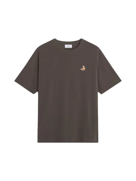 Koszulka Maison Kitsune z dżerseju brązowa