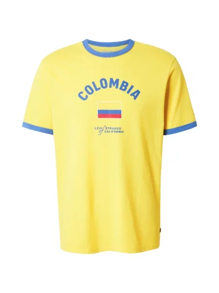 LEVI'S ® Tricou Colombia  Ringer Tee azur / galben alb
