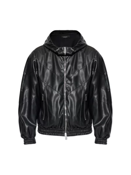 Kurtka skórzana Dsquared2 czarna