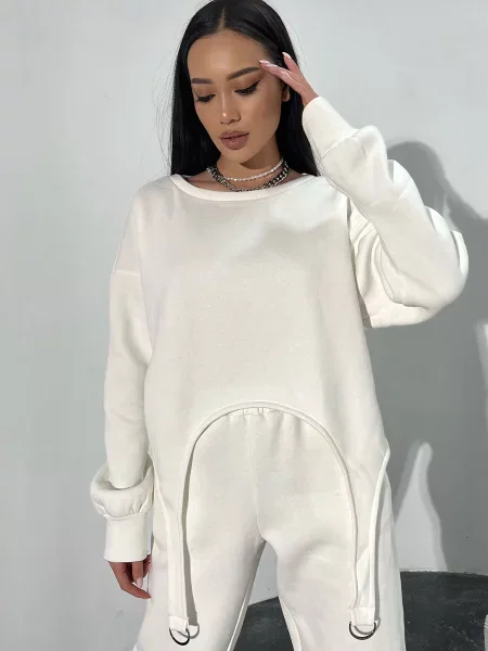 Флисовый свитшот Jadone Fashion белый