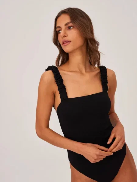 Undress Code jednoczęściowy strój kąpielowy Wild Cat Swimsuit Plain miękka miseczka czarny