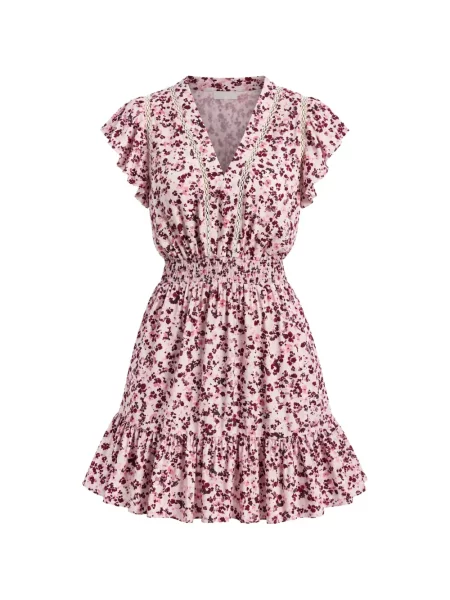 Rochie mini Dkny cu model floral cu imagine roz