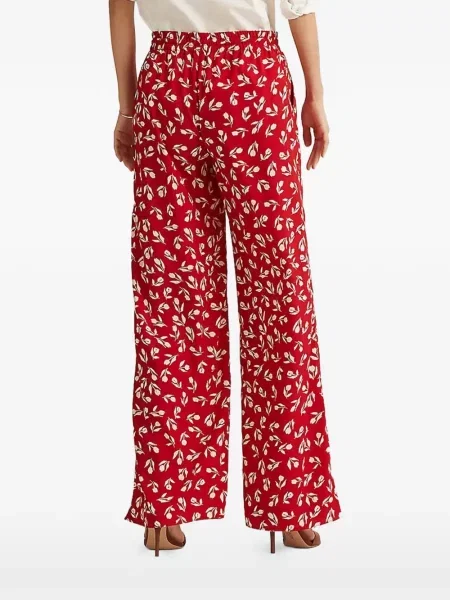 Pantaloni Lauren Ralph Lauren cu model floral cu cordon roșu