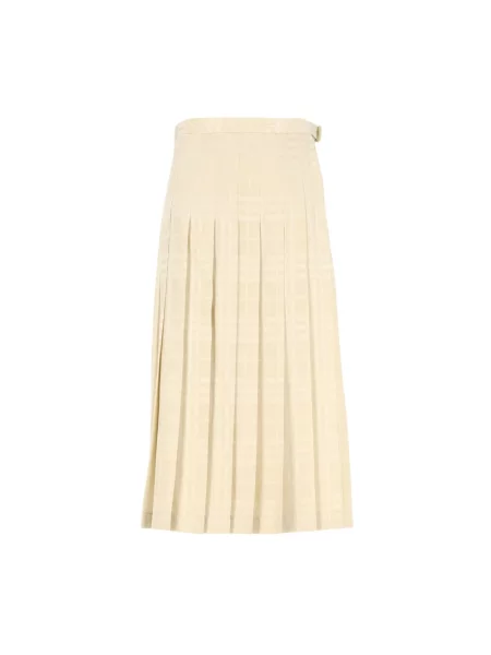Spódnica skórzana Burberry beżowa