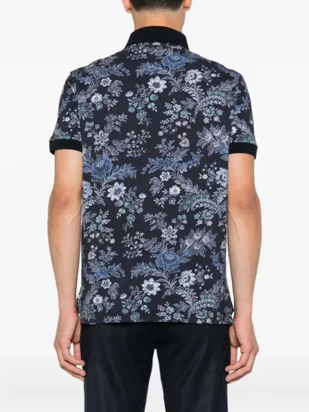 Polo Etro cu model floral cu imagine albastru
