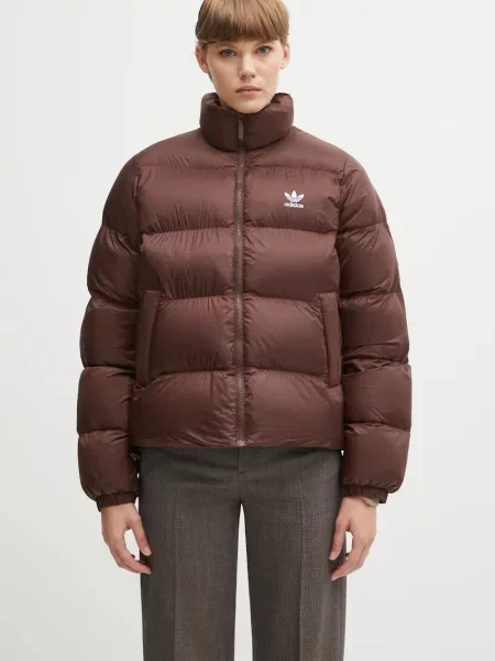 Adidas Originals kurtka Short Puffer zimowa brązowy