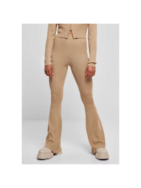 Dzianinowe legginsy Urban Classics brązowe