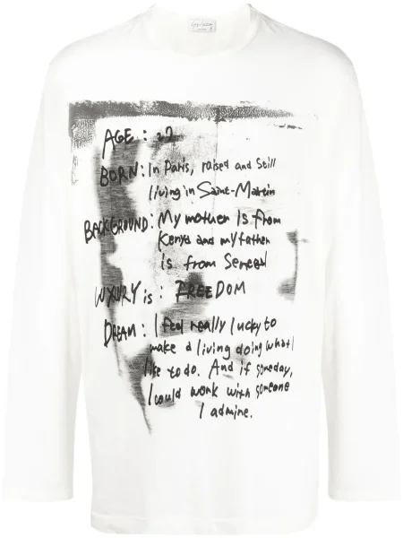 Tricou Yohji Yamamoto lung alb