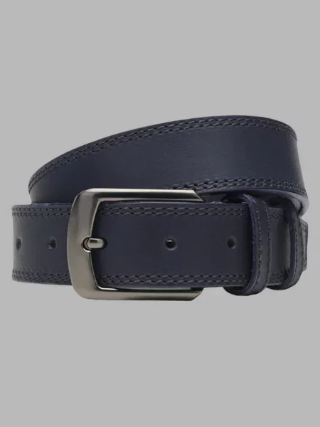 Кожаный ремень Borsa Leather с ремешками синий
