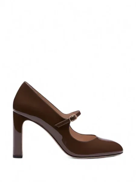 Pantofi cu toc Stuart Weitzman din piele de lac maro