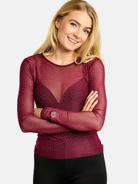 Liberte Essentiel Top MESH bordeaux roșu