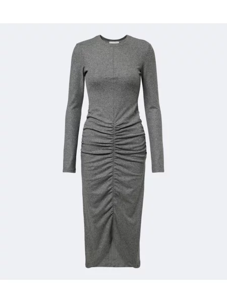 Rochie midi Marant Etoile cu volane din jerseu gri