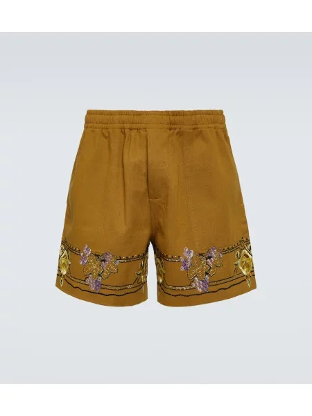 Pantaloni scurți Bode cu broderie maro