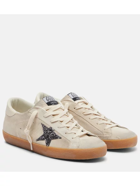 Sneakerși Golden Goose din piele de căprioară bej