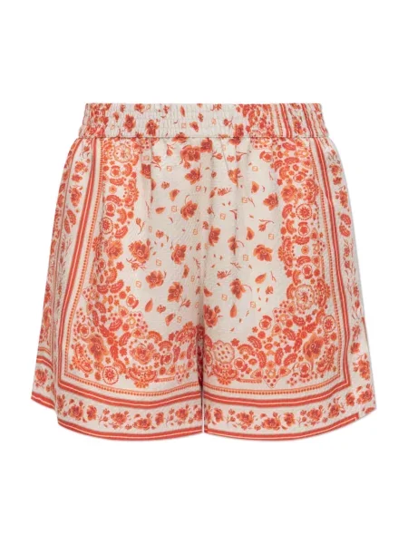 Jedwabne szorty Fendi pomarańczowe