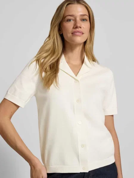 Koszulka polo o kroju regular fit z czystej bawełny ekologicznej model AMOUR' Selected Femme biała