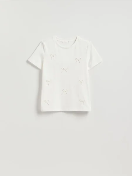 Reserved Tricou cu fundițe alb