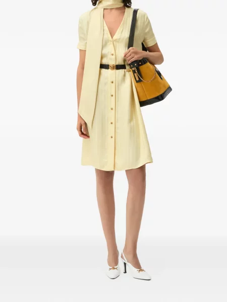 Rochie midi Versace de mătase galben